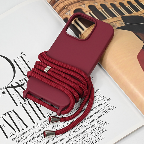 Zastitna maska (futrola) Crossbody - iPhone 16 Pro bordo.