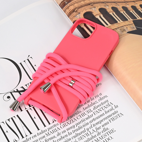 Zastitna maska (futrola) Crossbody - iPhone 15 pink.