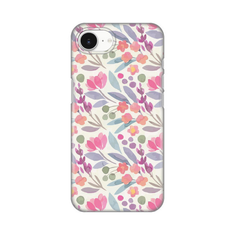 Zastitna silikonska maska (futrola) PRINT - iPhone 16e Watercolor Flowers.