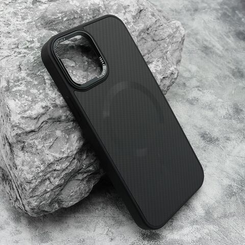 Zastitna maska (futrola) CARBON MagSafe - iPhone 12/12 Pro (6.1) crna (big camera) (MS).