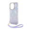 Zastitna maska (futrola) Guess Hc PC TPU Iridescent Glitter Pattern Peony Cordstrap - iPhone 15 ljubicasta (GUHCP15SHPELISU).