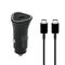 Auto punjac 25W Type-C ulaz sa Type-C na Type-C kablom crni (MS).