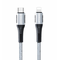 Data kabl KONFULON DC35 PD 20W Super Fast Charge Type C na lighting sivi 1m.