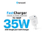 Kucni punjac Teracell Evolution TC-16GP, GaN, PD 3.0, 35W beli CE.