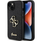 Zastitna maska (futrola) Guess Hc Fixed Glitter 4G Big Metal Logo - iPhone 15 crna (GUHCP15SHG4SGK).