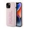 Zastitna maska (futrola) Karl Lagerfeld 3D Rubber Glitter Logo - iPhone 15 roze (KLHCP15S3DMBKCP).