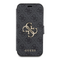 Zastitna maska (futrola) Guess Bk Pu leather 4G Metal Logo - iPhone 15 siva (GUBKP15S4GMGGR).