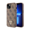 Zastitna maska (futrola) Guess Hc PU Leather 4G Triangle Strass - iPhone 15 braon (GUHCP15SP4TDPW).