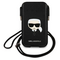 Zastitna maska (futrola) Karl Lagerfeld Pouch Pu Saffiano Karl Head Large - telefone do 6,7" crna ( KLHCP12LOPHKHK).